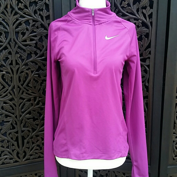 NIKE Dri-fit long-sleeved Fuscia Zip Up (S and XS) - Picture 2 of 5